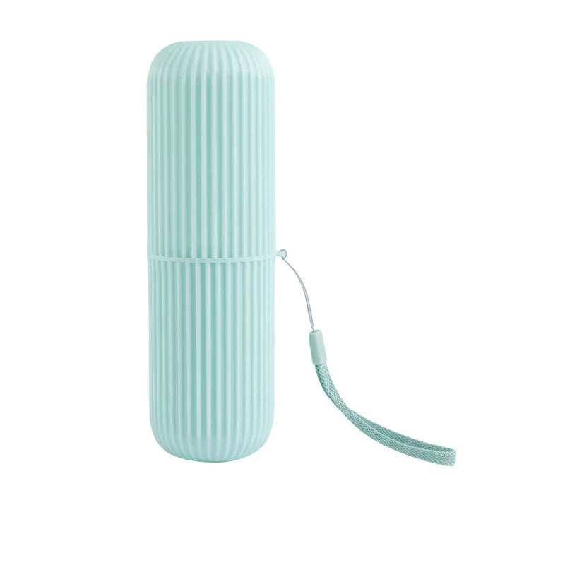 Étui de protection portable pour brosse à dents et dentifrice, idéal pour le voyage et le camping.