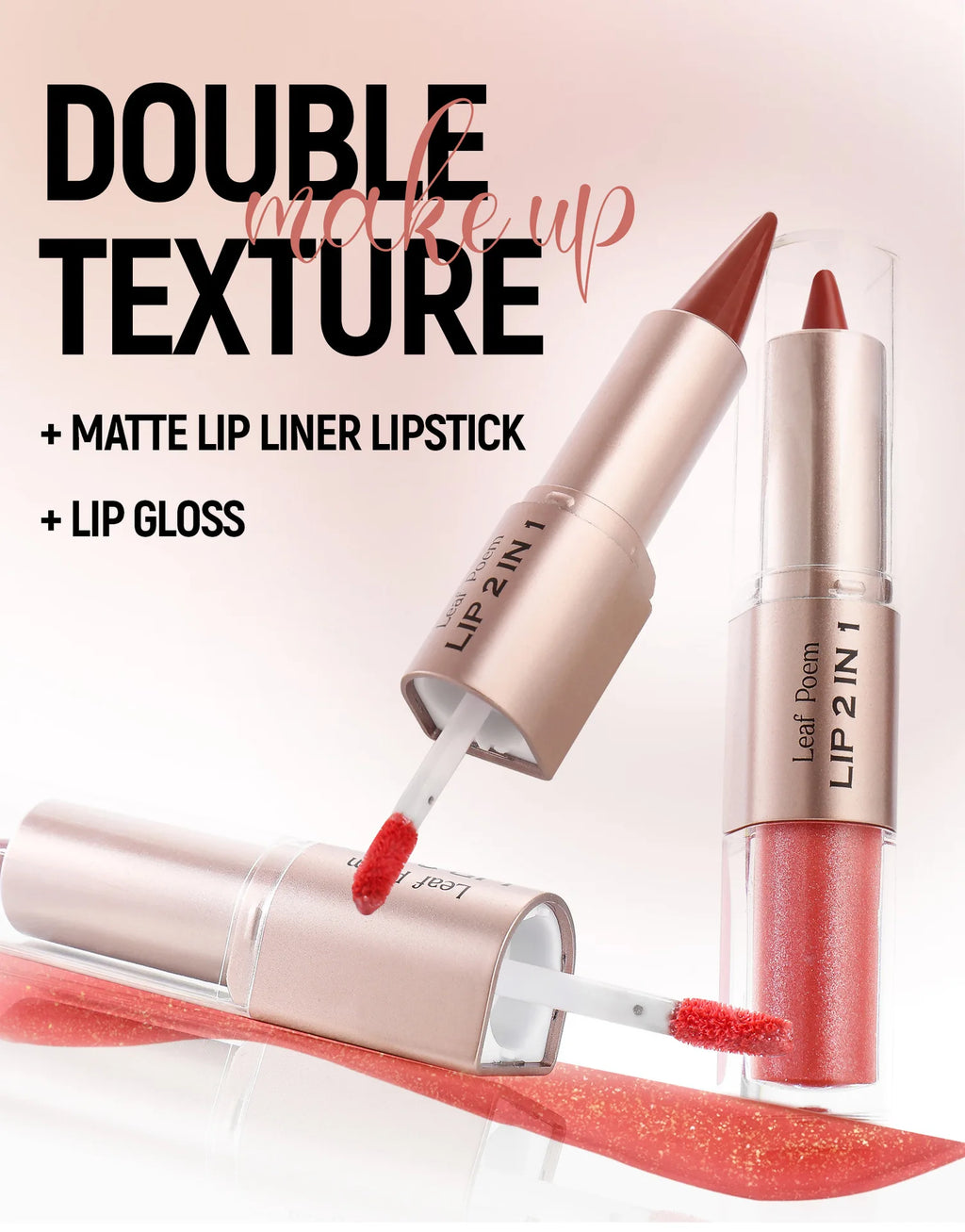 Crayon à lèvres conique brun noir Crayon de contour à double tête Miroir Glaçure à lèvres repulpant Cristal Brillant à lèvres Sexy Rouge Lèvres Teinte Maquillage