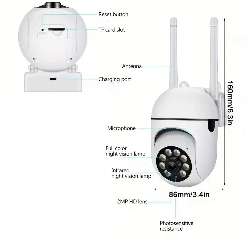 Caméra de surveillance sans fil A7 Interphone à 360 degrés 1080P Caméra de sécurité domestique Télécommande HD Caméra de vision nocturne Moniteur Smart Home
