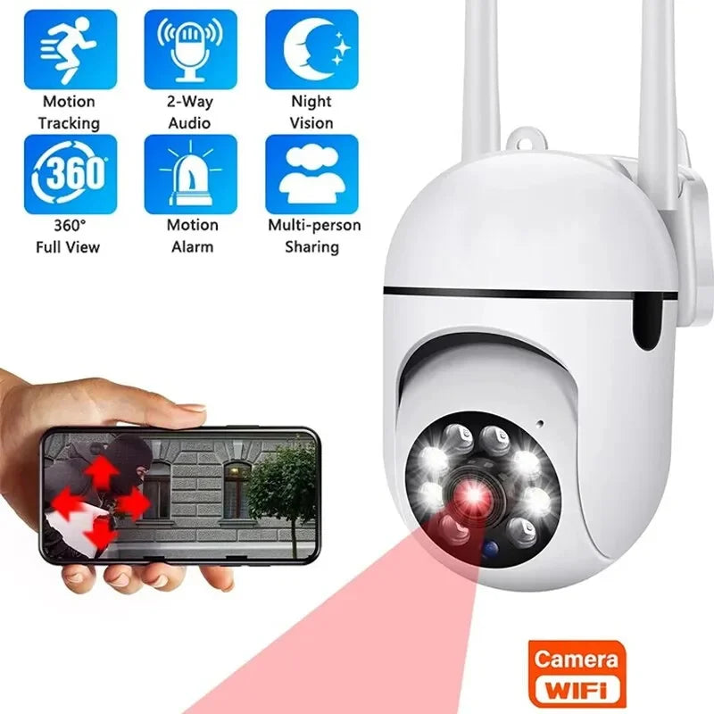 Caméra de surveillance sans fil A7 Interphone à 360 degrés 1080P Caméra de sécurité domestique Télécommande HD Caméra de vision nocturne Moniteur Smart Home