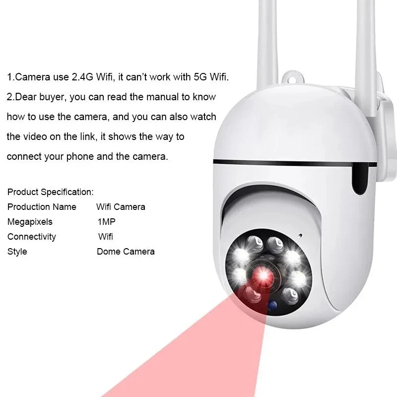 Caméra de surveillance sans fil A7 Interphone à 360 degrés 1080P Caméra de sécurité domestique Télécommande HD Caméra de vision nocturne Moniteur Smart Home